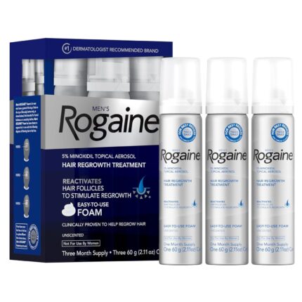 Rogaine Men's 5% Minoxidil Foam for Hair Loss and Hair Regrowth, Topical Treatment for Thinning Hair, 3-Month Supply