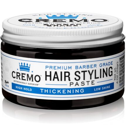 Cremo Premium Barber Grade Hair Styling Thickening Paste, High Hold, Low Shine, 4 Oz